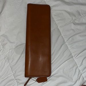 Men’s Coach Camel Colored Leather Travel Tie Case
